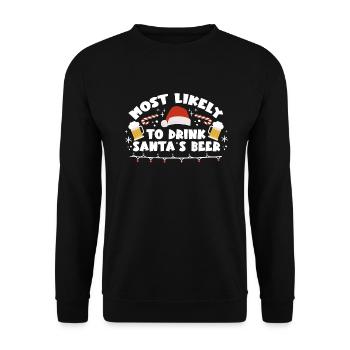 La bière de Noël la plus susceptible de boire la bière du Père Noël - Sweat-shirt Unisexe - noir - Devant - Alina (178cm) & Michal (187cm)