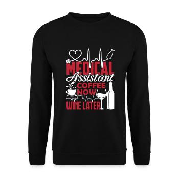 Medical Assistant Medical Assistant Loves Coffee - Unisex Sweatshirt - black - Front - Alina (178cm) & Michal (187cm)