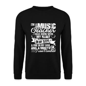 Music Teacher Music Teacher Heart - Unisex Sweatshirt - black - Front - Alina (178cm) & Michal (187cm)