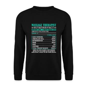 Massage Therapist Nutrition Facts - Unisex Sweatshirt - black - Front - Alina (178cm) & Michal (187cm)