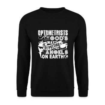 Optometrist Optometrists Angels On Earth - Unisex Sweatshirt - black - Front - Alina (178cm) & Michal (187cm)