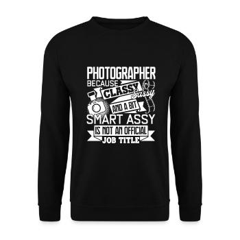 Photographer Photographer Job Title - Unisex Sweatshirt - black - Front - Alina (178cm) & Michal (187cm)