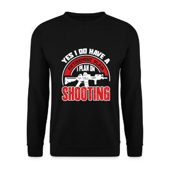 Shooting Retirement Plan On Shooting - Unisex Sweatshirt - black - Front - Alina (178cm) & Michal (187cm)