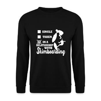 I'm In A Relationship With Skimboarding - Unisex Sweatshirt - black - Front - Alina (178cm) & Michal (187cm)