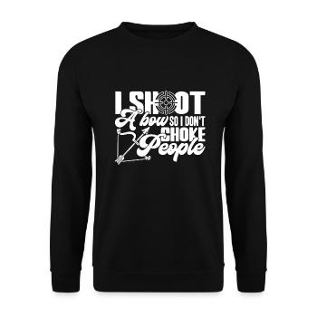 Archery Archery I Shoot a Bow - Unisex Sweatshirt - black - Front - Alina (178cm) & Michal (187cm)