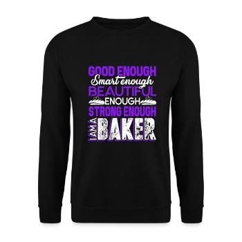 Baker Strong Baker - Unisex Sweatshirt - black - Front - Alina (178cm) & Michal (187cm)