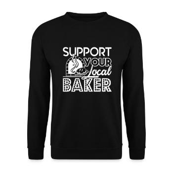 Baker Support Your Local Baker - Unisex Sweatshirt - black - Front - Alina (178cm) & Michal (187cm)