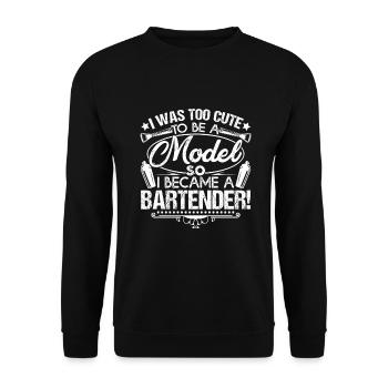 Bartender So I Became A Bartender - Unisex Sweatshirt - black - Front - Alina (178cm) & Michal (187cm)