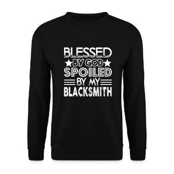 Blacksmith Spoiled By My Blacksmith - Unisex Sweatshirt - black - Front - Alina (178cm) & Michal (187cm)