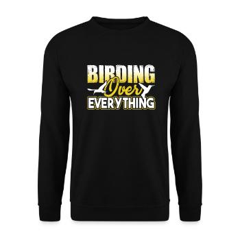 Birdwatching Birdwatching Birding Over Everything - Unisex Sweatshirt - black - Front - Alina (178cm) & Michal (187cm)