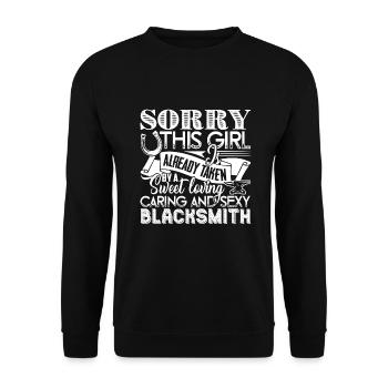 Blacksmith Taken By Sexy Blacksmith - Unisex Sweatshirt - black - Front - Alina (178cm) & Michal (187cm)
