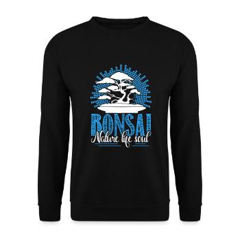 Bonsai Bonsai Nature Life Soul - Unisex Sweatshirt - black - Front - Alina (178cm) & Michal (187cm)