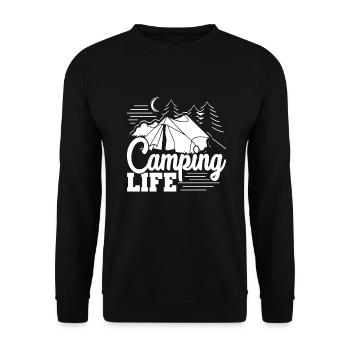Camping Camping Life - Unisex Sweatshirt - black - Front - Alina (178cm) & Michal (187cm)