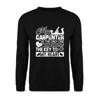 Carpenter My Carpenter Holds The Key To My Heart - Unisex Sweatshirt - black - Front - Alina (178cm) & Michal (187cm)