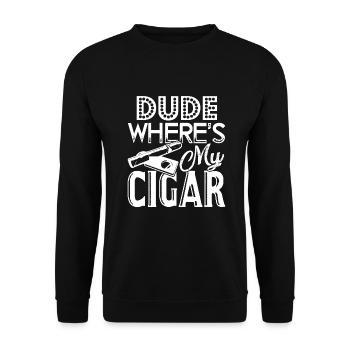 Cigar Smoking Cigar Smoking Dude Where's My Cigar - Unisex Sweatshirt - black - Front - Alina (178cm) & Michal (187cm)