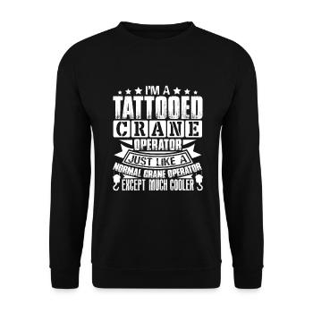 Crane Operator Tattooed Crane Operator - Unisex Sweatshirt - black - Front - Alina (178cm) & Michal (187cm)