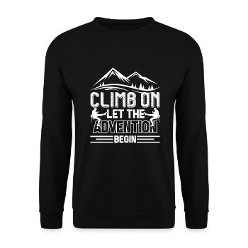 Climbing Climb On Let The Adventure Begin - Unisex Sweatshirt - black - Front - Alina (178cm) & Michal (187cm)