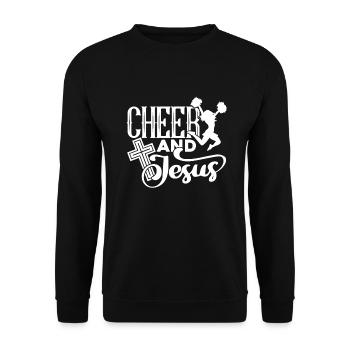 Cheerleading Cheerleading Cheer and Jesus - Unisex Sweatshirt - black - Front - Alina (178cm) & Michal (187cm)