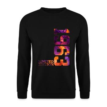 63. GEBURTSTAG 63 JAHRE LIMITED EDITION 1963 - Unisex Pullover - Schwarz - Vorne - Alina (178cm) & Michal (187cm)