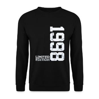 28. GEBURTSTAG LIMITED EDITION 1998 - Unisex Pullover - Schwarz - Vorne - Alina (178cm) & Michal (187cm)