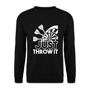 Darts Darts Just Throw It - Unisex Sweatshirt - black - Front - Alina (178cm) & Michal (187cm)