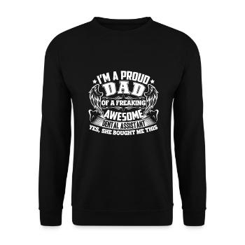 Dental Assistant Proud Dental Assistant Dad - Unisex Sweatshirt - black - Front - Alina (178cm) & Michal (187cm)