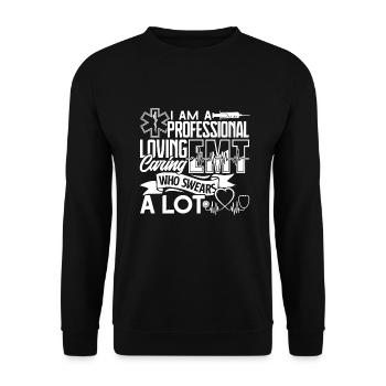 EMT Loving Caring EMT - Unisex Sweatshirt - black - Front - Alina (178cm) & Michal (187cm)
