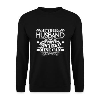 Electrician My Electrician Husband Can Fix It - Unisex Sweatshirt - black - Front - Alina (178cm) & Michal (187cm)