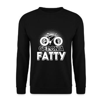 Fat Bike Fat Bike Get On A Fatty - Unisex Sweatshirt - black - Front - Alina (178cm) & Michal (187cm)