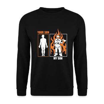 Firefighter My Son Is A Firefighter - Unisex Sweatshirt - black - Front - Alina (178cm) & Michal (187cm)