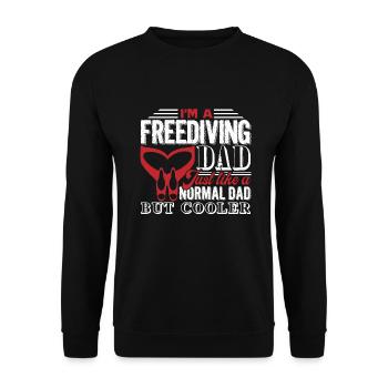 Freediving Freediving Dad Is Cooler - Unisex Sweatshirt - black - Front - Alina (178cm) & Michal (187cm)