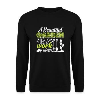 Gardening Gardening Is A Work Of Heart - Unisex Sweatshirt - black - Front - Alina (178cm) & Michal (187cm)
