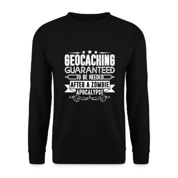 Geocaching Geocaching Guaranteed To Be Needed - Unisex Sweatshirt - black - Front - Alina (178cm) & Michal (187cm)