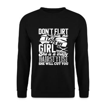Hair Stylist My Girl Is A Crazy Hair Stylist - Unisex Sweatshirt - black - Front - Alina (178cm) & Michal (187cm)