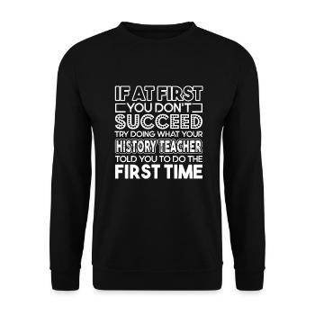 History Teacher Proud History Teacher - Unisex Sweatshirt - black - Front - Alina (178cm) & Michal (187cm)