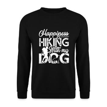 Hiking Happiness Is Hiking With My Dog - Unisex Sweatshirt - black - Front - Alina (178cm) & Michal (187cm)