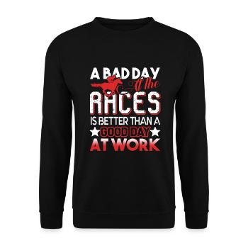 Horse Racing A Bad Day At Horse Racing - Unisex Sweatshirt - black - Front - Alina (178cm) & Michal (187cm)