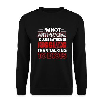 Juggling I'd Just Rather Be Juggling - Unisex Sweatshirt - black - Front - Alina (178cm) & Michal (187cm)
