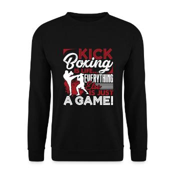 Kickboxing Kickboxing Is Life - Unisex Sweatshirt - black - Front - Alina (178cm) & Michal (187cm)
