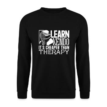 Kendo Kendo Is Cheaper Than Therapy - Unisex Sweatshirt - black - Front - Alina (178cm) & Michal (187cm)