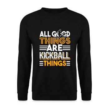 Kickball All God Things Are Kickball Things - Unisex Sweatshirt - black - Front - Alina (178cm) & Michal (187cm)