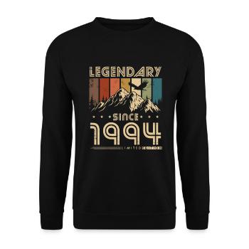 Legendary Since 1994 Vintage Vintage Birthday - Unisex Sweatshirt - black - Front - Alina (178cm) & Michal (187cm)
