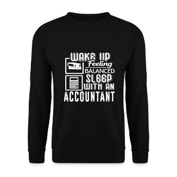 Accountant Sleep With An Accountant - Unisex Sweatshirt - black - Front - Alina (178cm) & Michal (187cm)