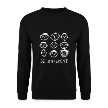 Être différent, être différent, déclaration cool, drôle - Sweat-shirt Unisexe - noir - Devant - Alina (178cm) & Michal (187cm)