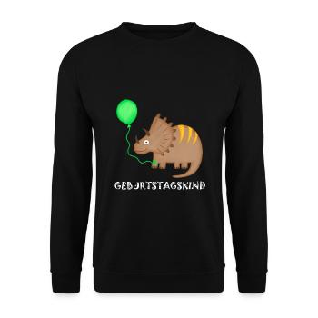 Birthday Boy Triceratops Dino Birthday - Unisex Sweatshirt - black - Front - Alina (178cm) & Michal (187cm)
