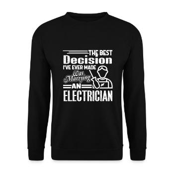 Electrician Marrying An Electrician - Unisex Sweatshirt - black - Front - Alina (178cm) & Michal (187cm)