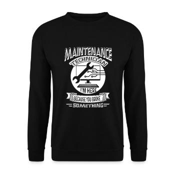 Maintenance Mechanic Maintenance Mechanic Job - Unisex Sweatshirt - black - Front - Alina (178cm) & Michal (187cm)