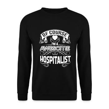 Hospitalist I am Awesome Hospitalist - Unisex Sweatshirt - black - Front - Alina (178cm) & Michal (187cm)