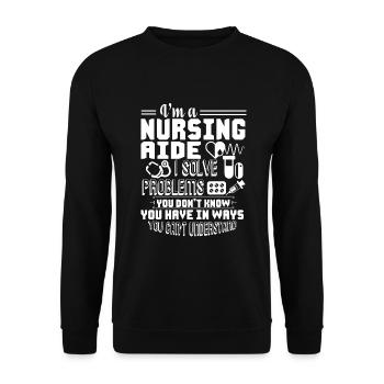 Nursing Aide I am A Nursing Aide - Unisex Sweatshirt - black - Front - Alina (178cm) & Michal (187cm)