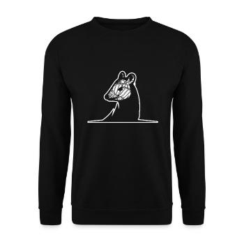 Opossum Opossum Floral Pattern - Unisex Sweatshirt - black - Front - Alina (178cm) & Michal (187cm)